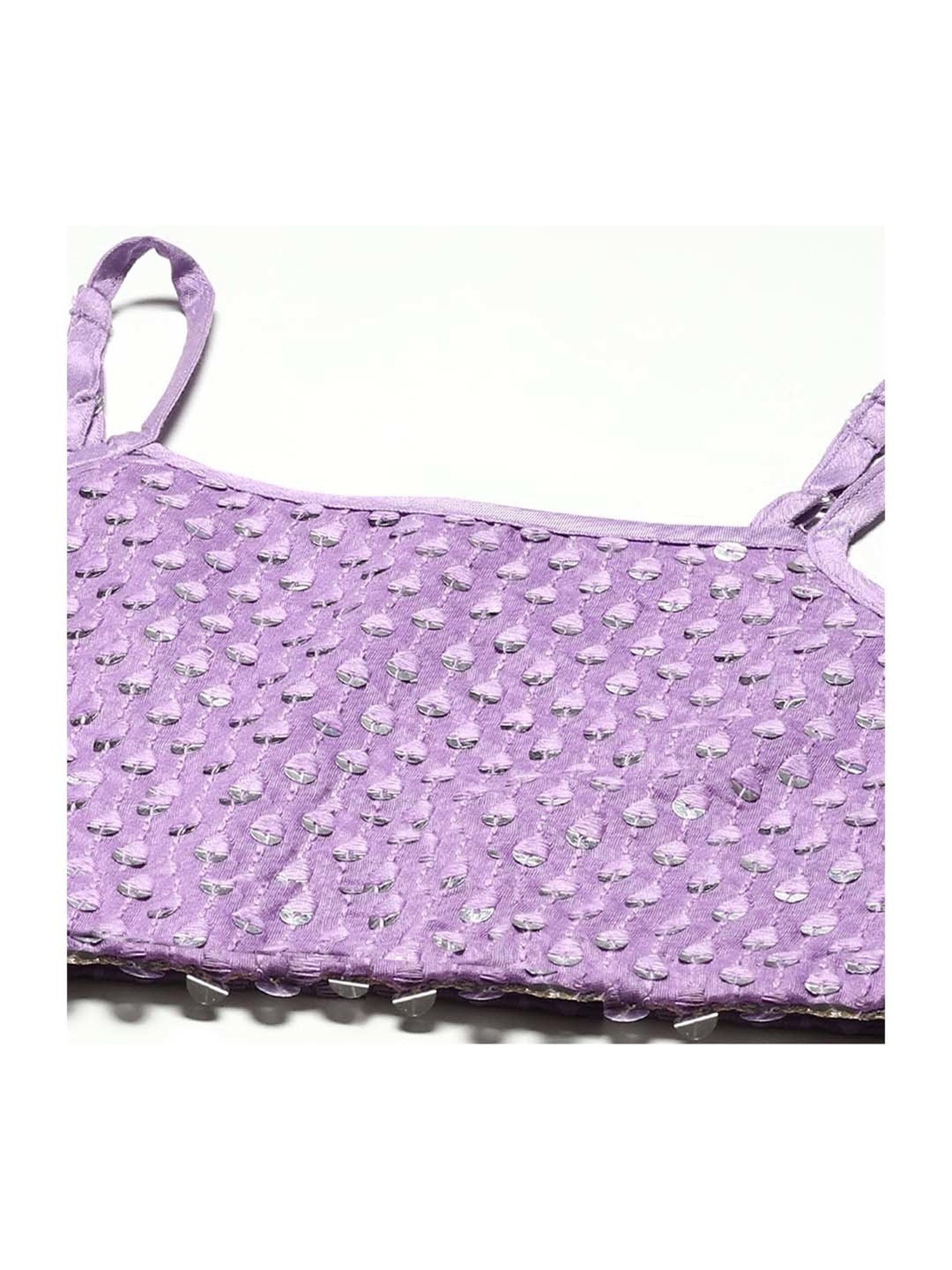 BIBA Girls Purple Embroidered Lehenga Set