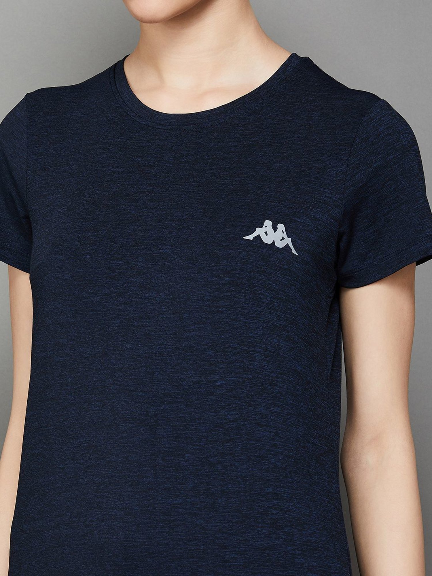 KAPPA Navy Logo Print Sports T-Shirt