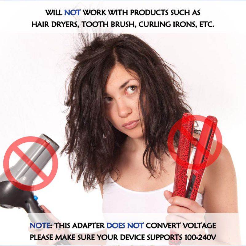 Ceptics Japan, Philippines Travel Adapter Plug - USA 3 Pin Polarized to 2 Prong Unpolarized - Type A (3 Pack) - Dual Inputs - Ultra Compact - Perfect for Cell Phones, Tablet, Camera Chargers (CT-6)