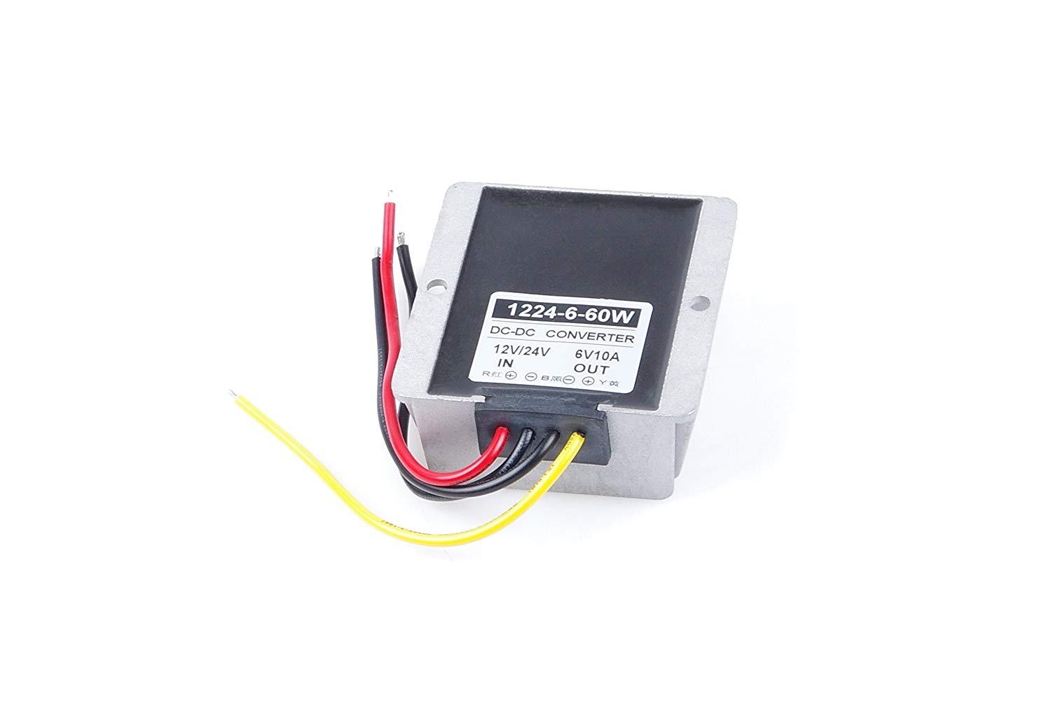 KNACRO DC-DC 12V 24V 36V (8-40V) to 6V 10A 60W Buck Power Converter/Step Down Power Supply Waterproof