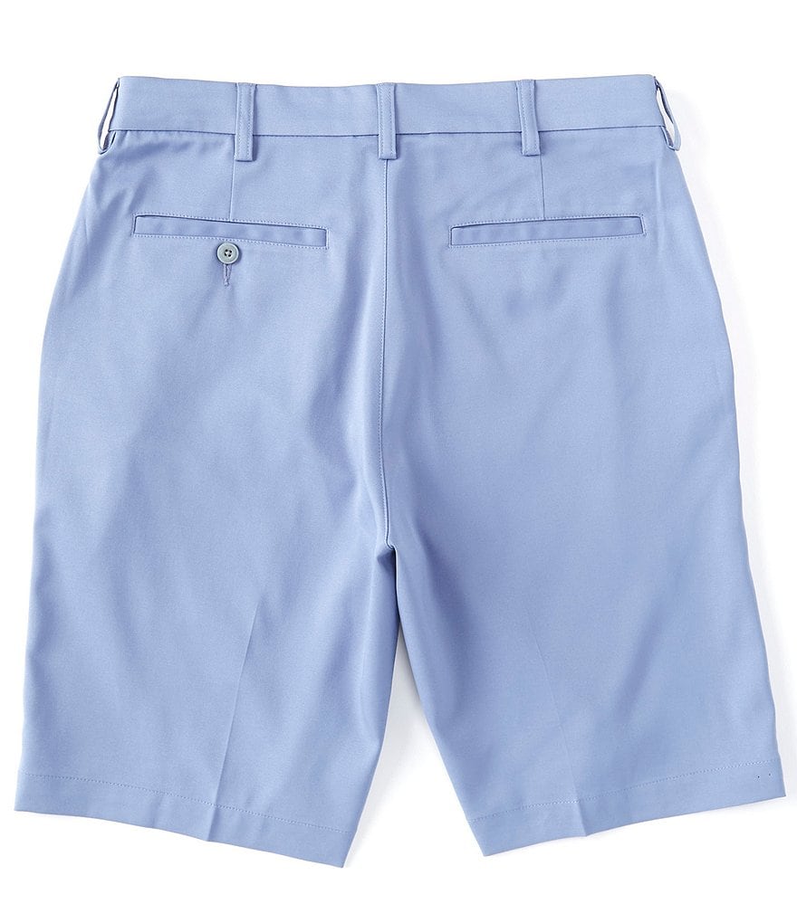 Roundtree & Yorke Big and Tall Performance 9#double; and 11#double; Inseam Flat Front Herringbone Print Shorts