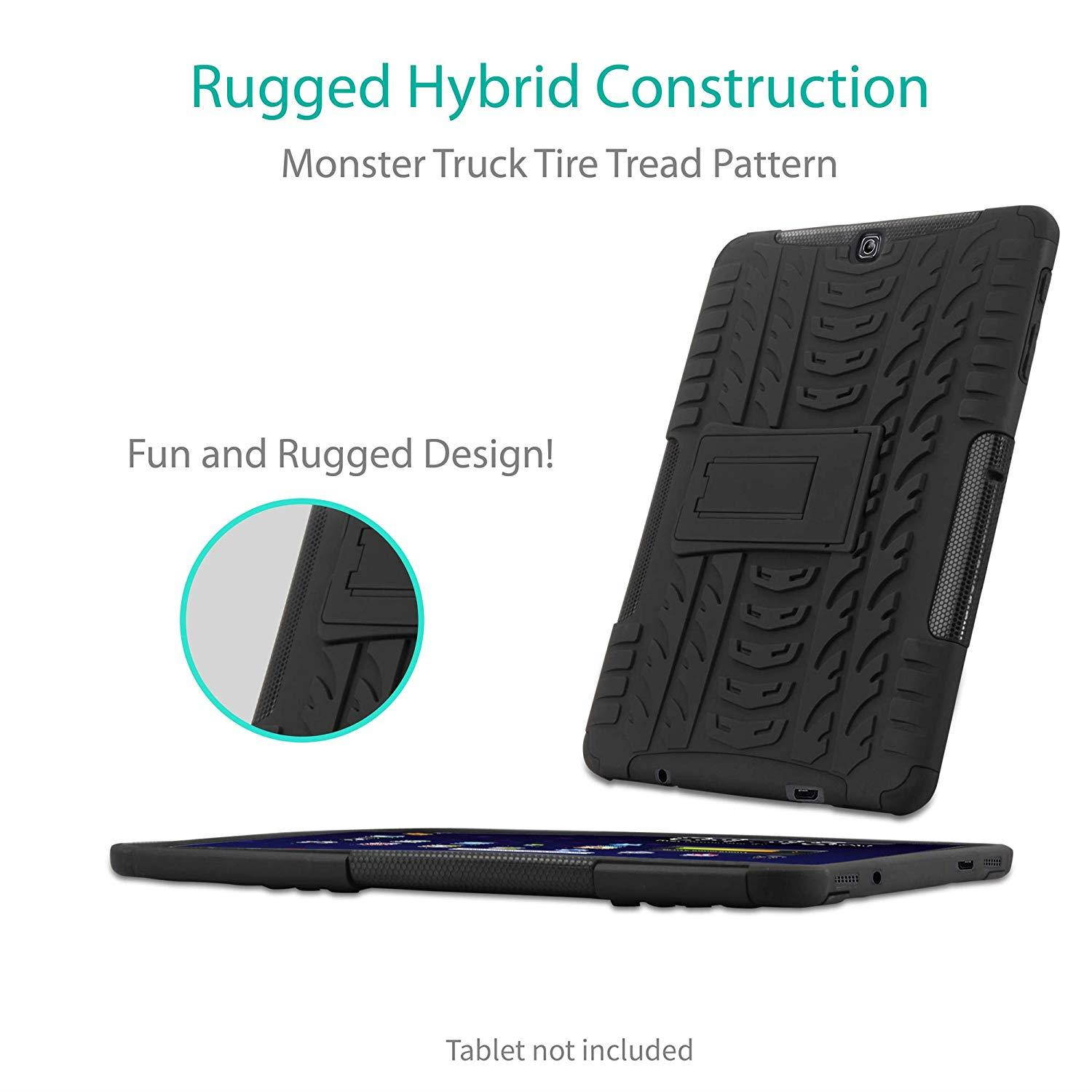 BoxWave Galaxy Tab S2 (9.7) Case, [Resolute OA3 Case] Rugged Armor Case Triple Layer Protection Samsung Galaxy Tab S2 (9.7) - Pitch Black