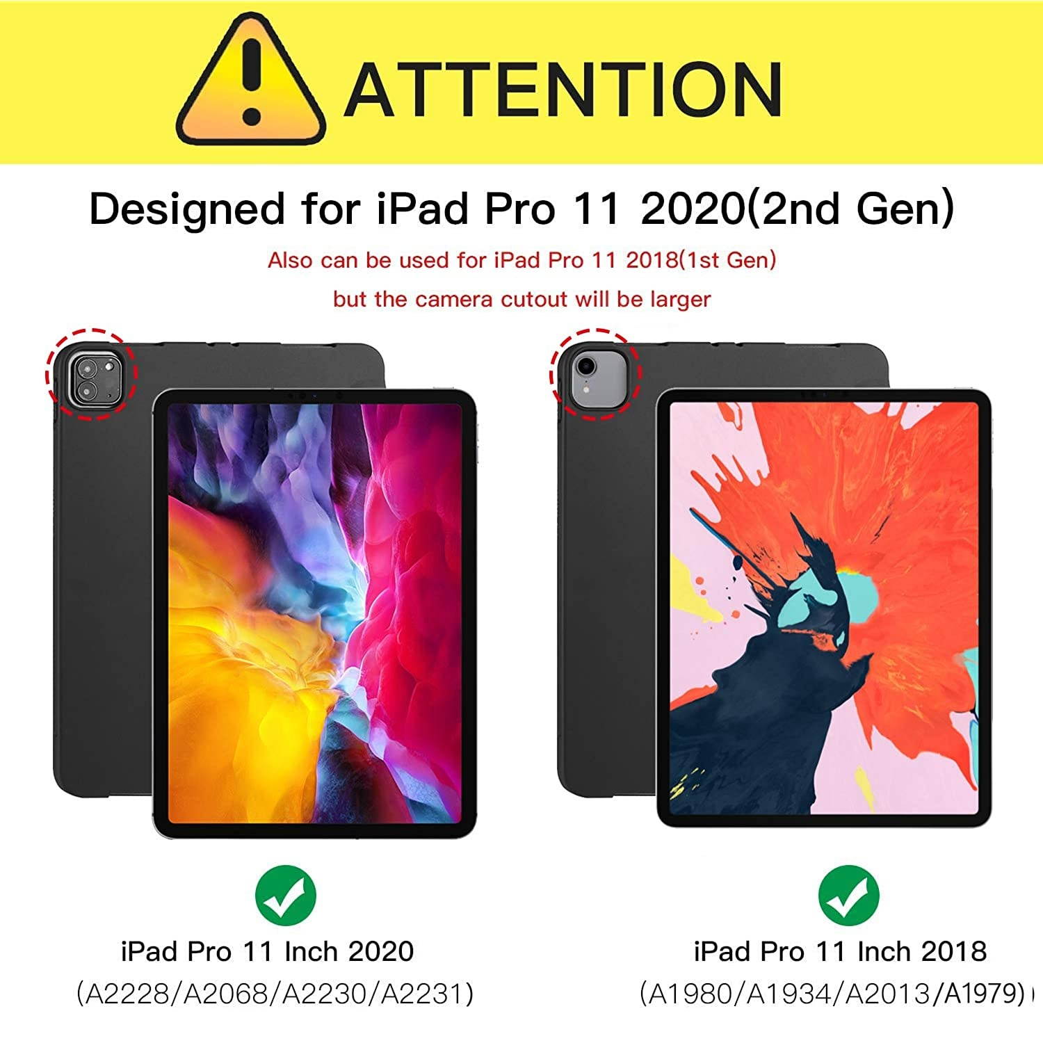 Case for iPad Pro 11 inch 2nd/1st Gen 2020/2018 Case, Dteck Multiple Angles Stand Smart Protective Wallet Case with Auto Sleep/Wake Feature for Apple iPad Pro 11 2020 & 2018 Release,Cute Cat