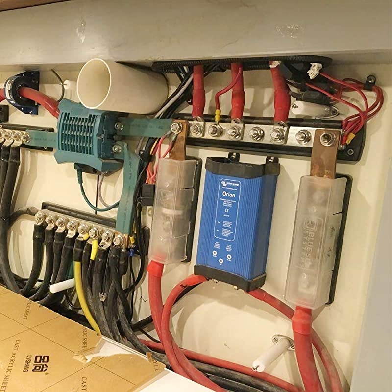 Terminal Heavy Duty Copper Grounding Bus Bar - 2 Studs 250A Ground Distribution Block BusBar