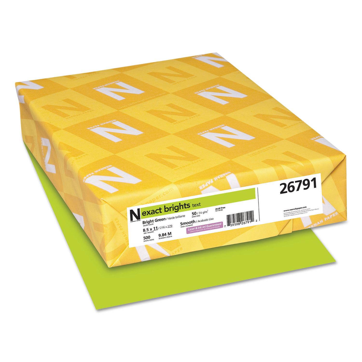 Exact Brights Paper, 8 1/2 X 11, Bright Green, 20lb, 500 Sheets