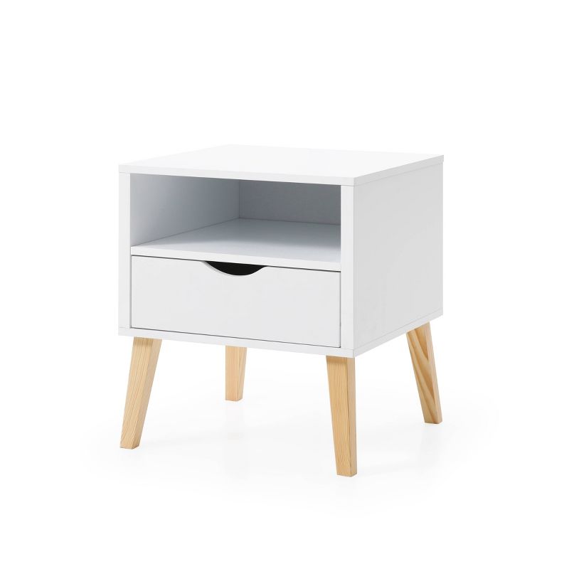 Jeff Mid-Century Modern Nightstand White - AC Pacific