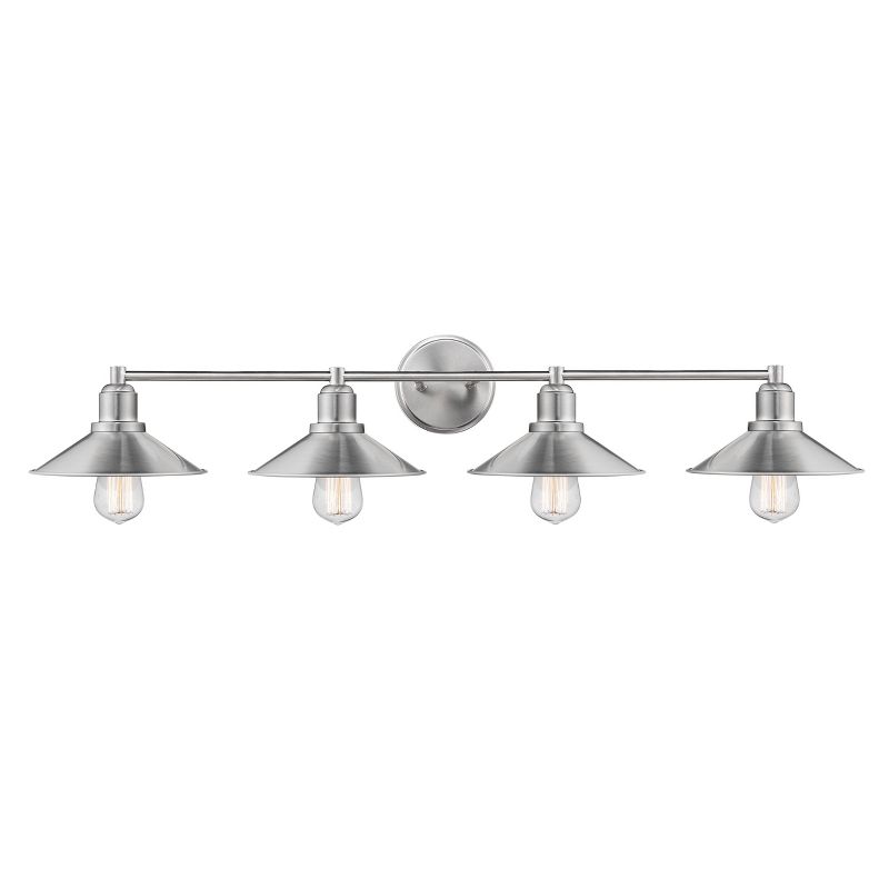 4 Light Bath Sconce with Steel Shade Brushed Nickel - Aurora Lighting