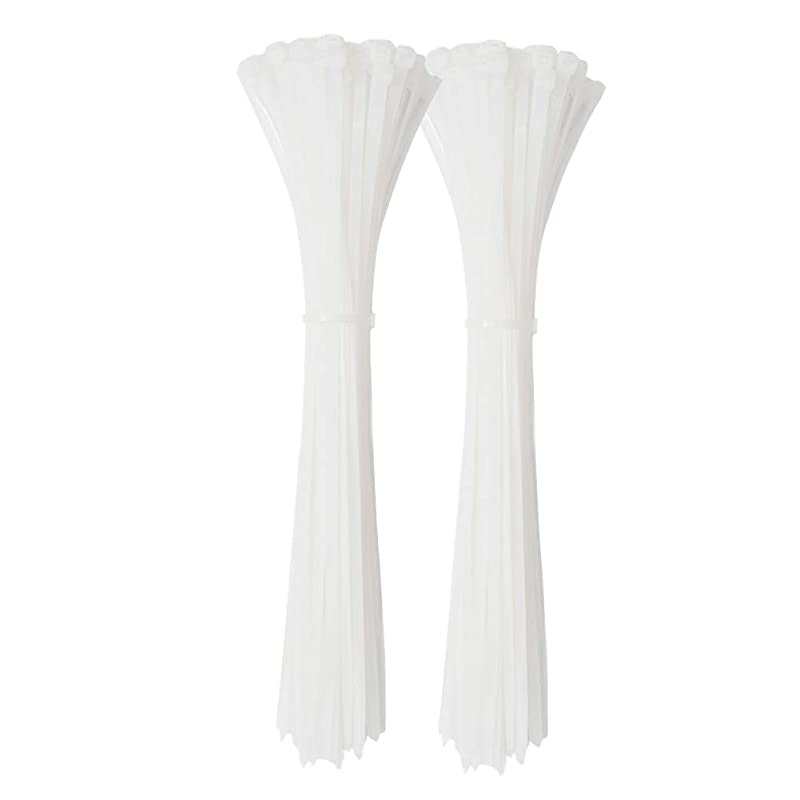 Cable Zip Ties  200 Packs Heavy Duty UV Resistant Nylon Cable Ties With SelfLocking 12 Inch Perfect for Organizing Wires Home Office Garage and Workshop White 200