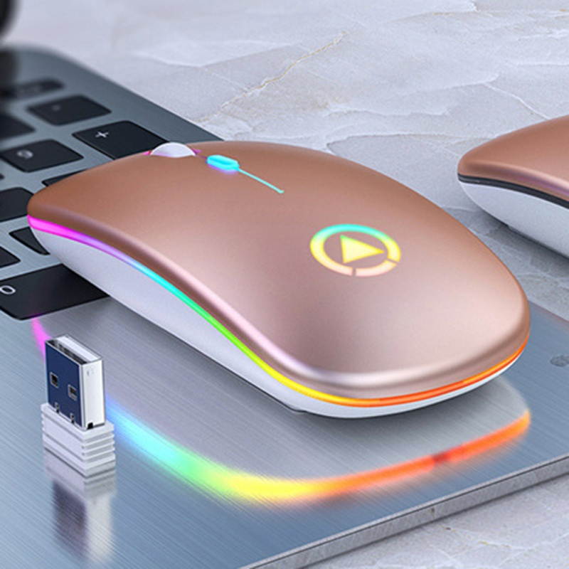 Rechargeable Wireless Silent Colorful LED Mice Optical Ergonomic Gaming Mouse