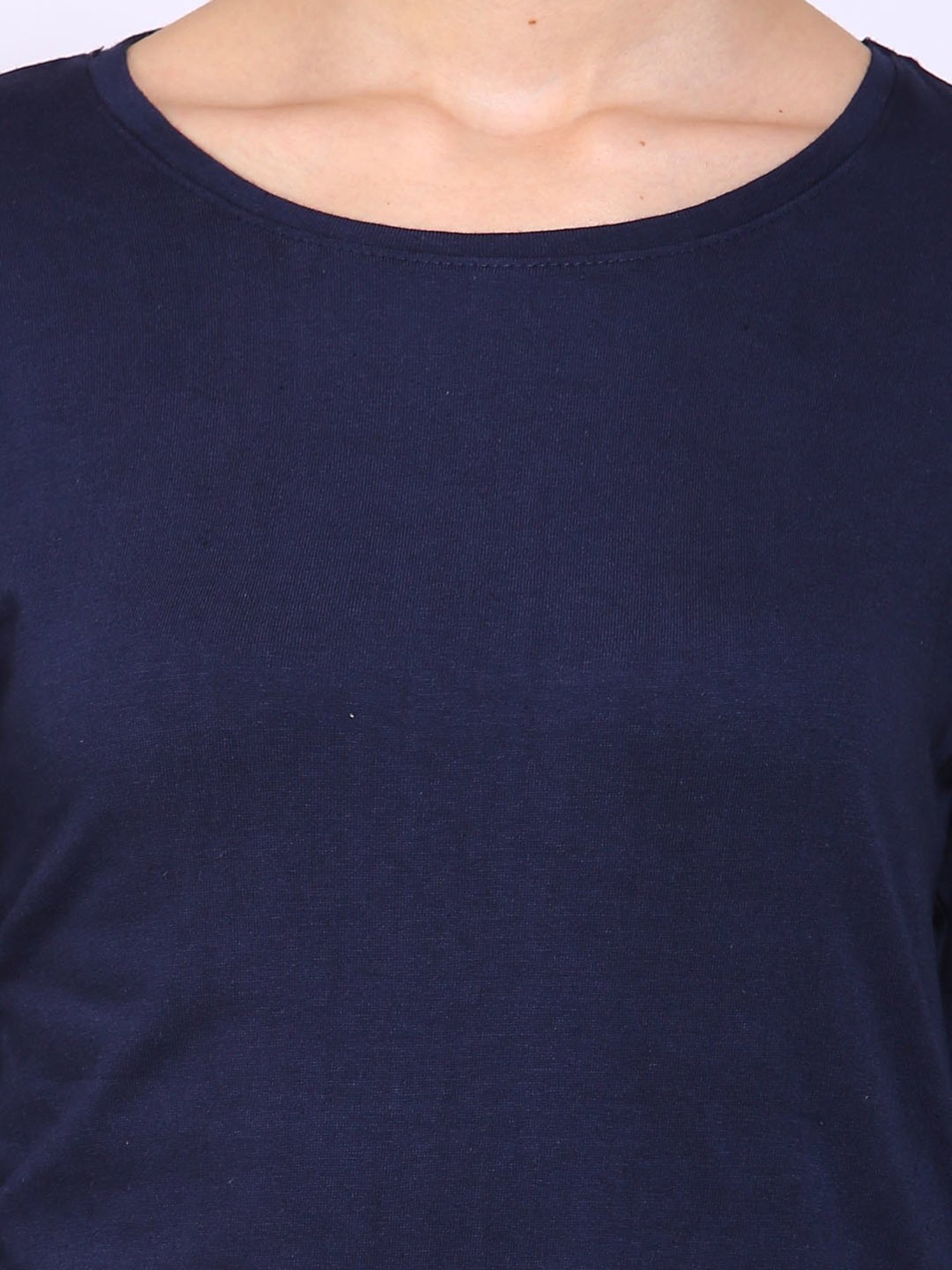 Appulse Navy Cotton Slim Fit T-Shirt