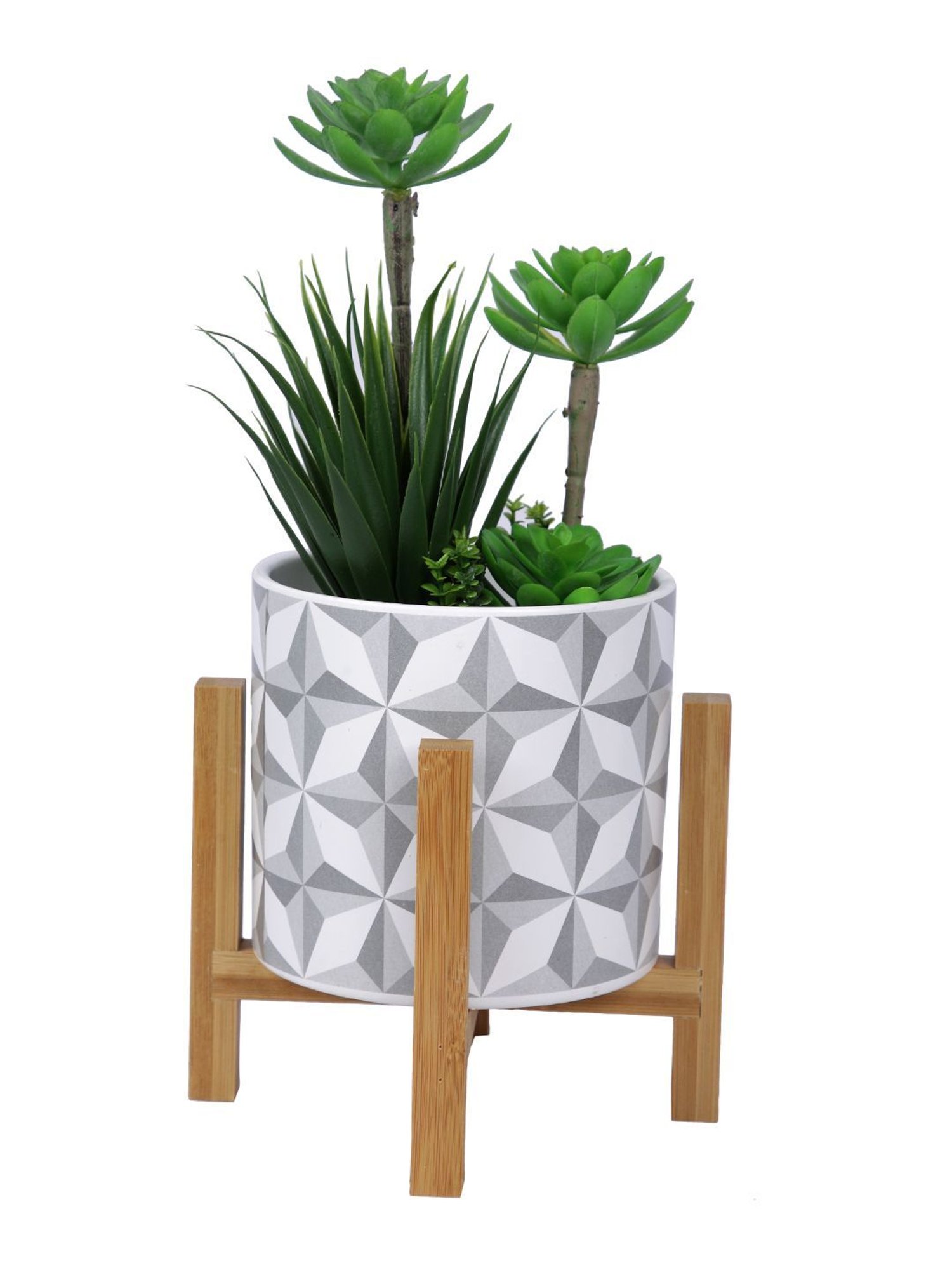 Tayhaa Grey & White Ceramic Planter