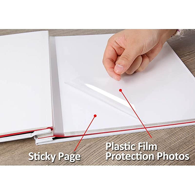 Photo Album Self Adhesive 3x5 4x6 5x7 8.5x11 Magnetic Scrapbook Album DIY Length 11 x Width 10.8 (Inches) with A Metallic Pen
