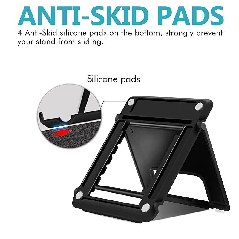 Phone Stand4 Pack Tablet StandUniversal Foldable Multiangle Pocket Desktop Holder Cradle for Tablets611quotiPhone X87 Plus76s654 SE iPad mini Nintendo Switch Samsung GalaxyBlack