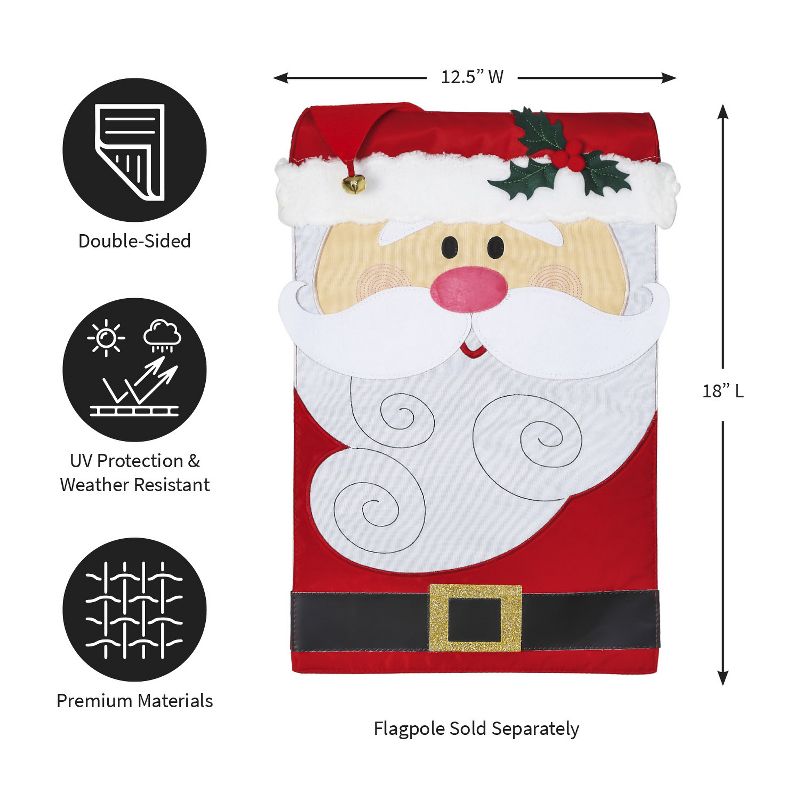 Evergreen Santa Claus Garden Applique Flag