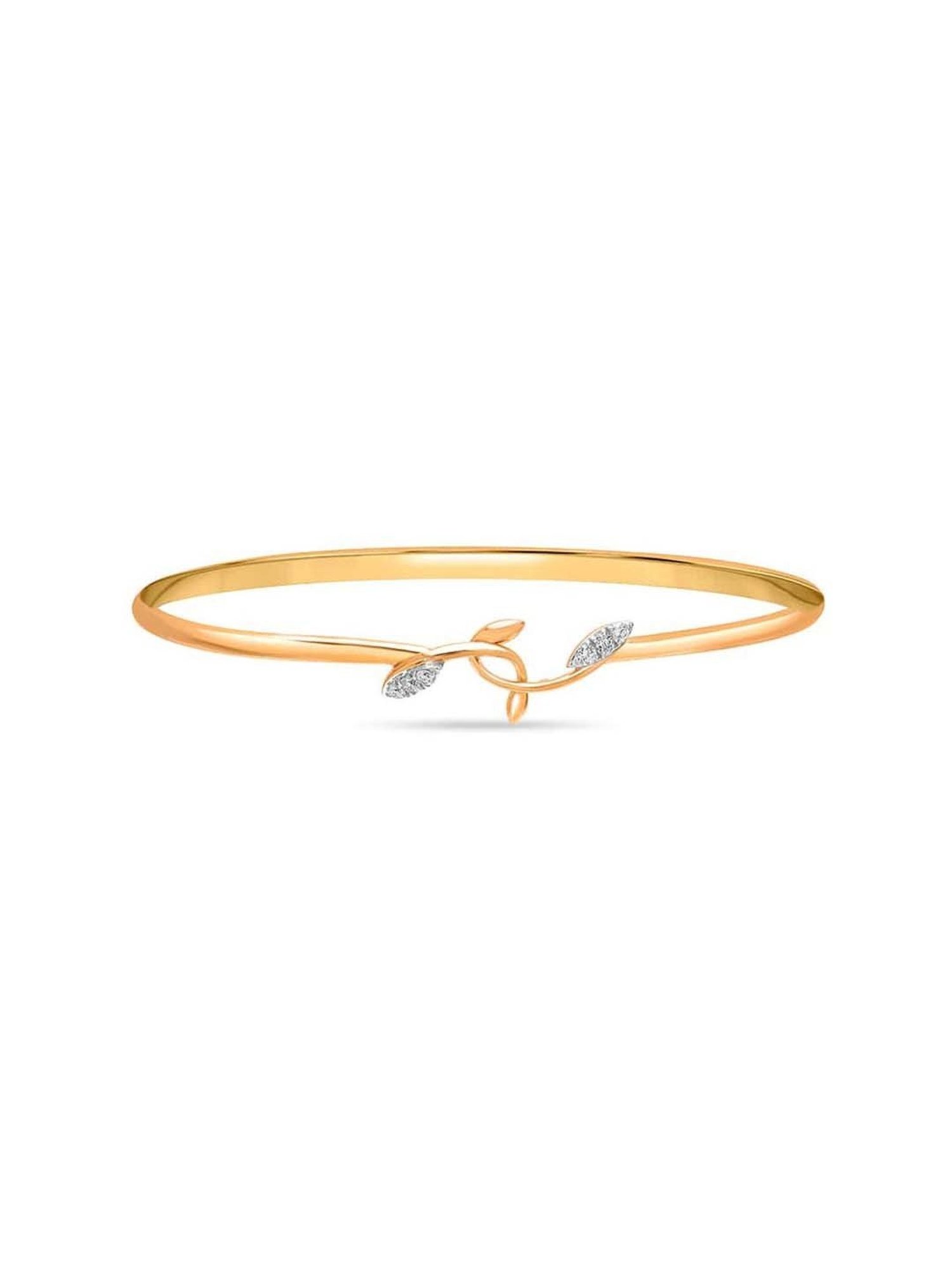 Mia By Tanishq Nature's Finest 14k Yellow Gold Functional Flair Diamond Classic Bangle