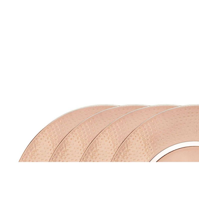 Old Dutch 16" 4pk Stainless Steel Hammered Rim Charger Plates Copper