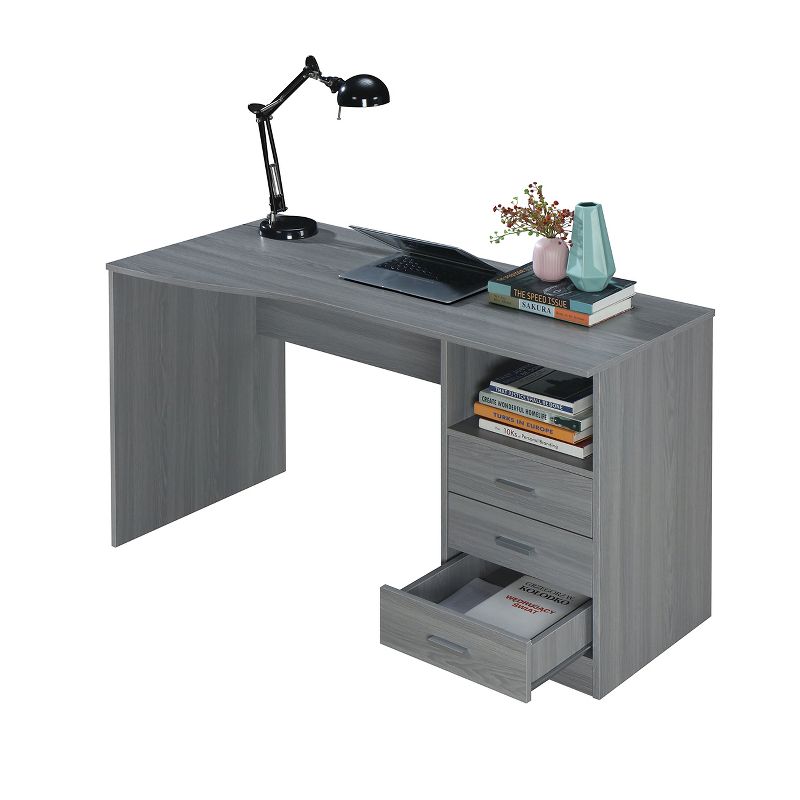 Classic Computer Desk with Multiple Drawers Gray - Techni Mobili