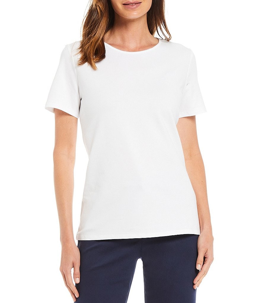 Preston & York Bobbi French Terry Short Sleeve Crew Neck Knit Tee