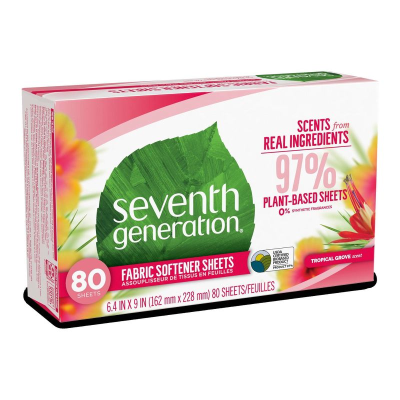 Seventh Generation Fabric Sheets - Tropical Grove - 80ct