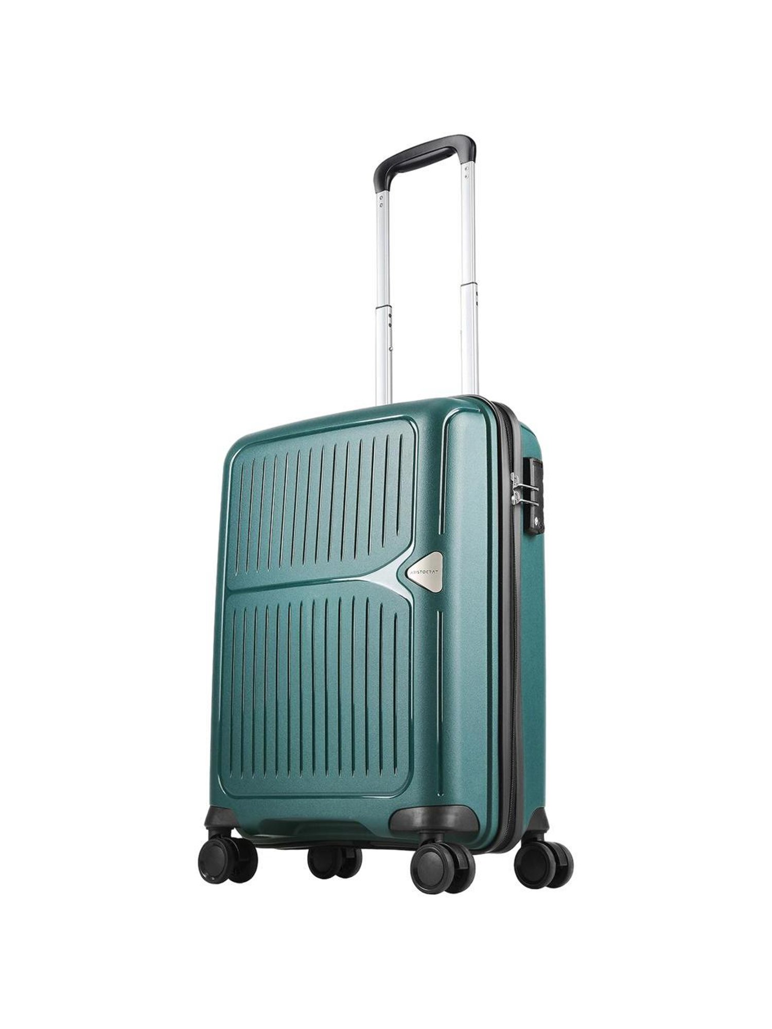 Aristocrat Green Textured Hard Cabin Trolley Bag - 22 cm