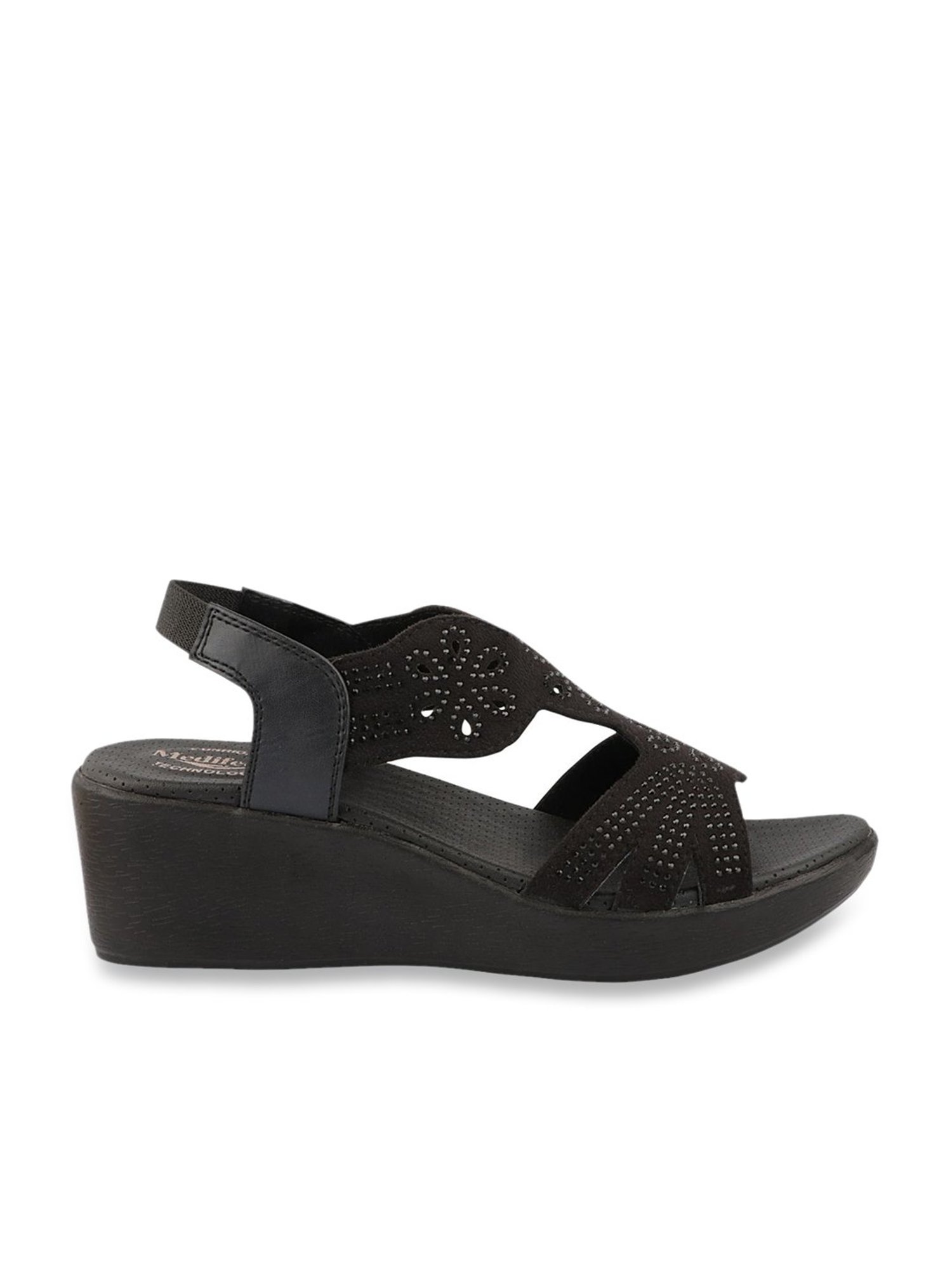 MediFeet Women's Black Sling Back Wedges