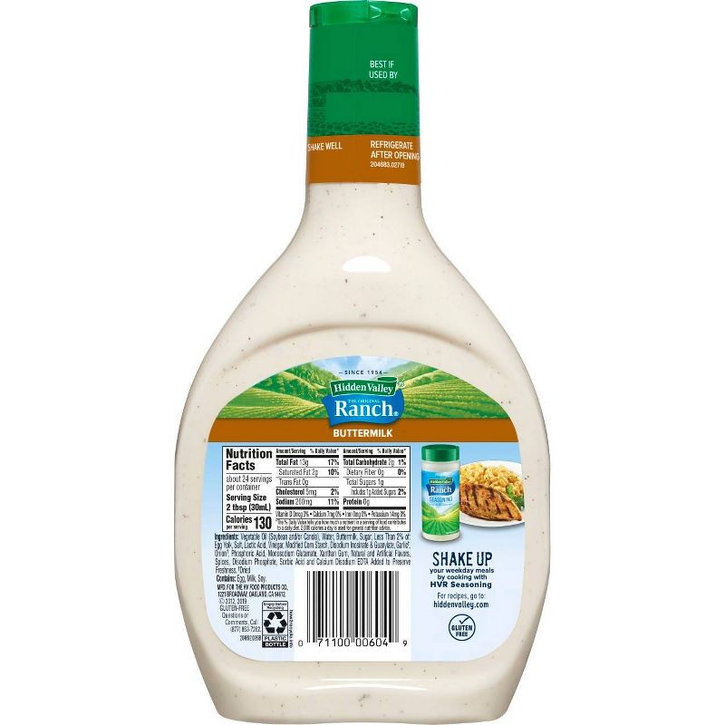 Hidden Valley Buttermilk Ranch Salad Dressing & Topping - Gluten Free - 24fl oz