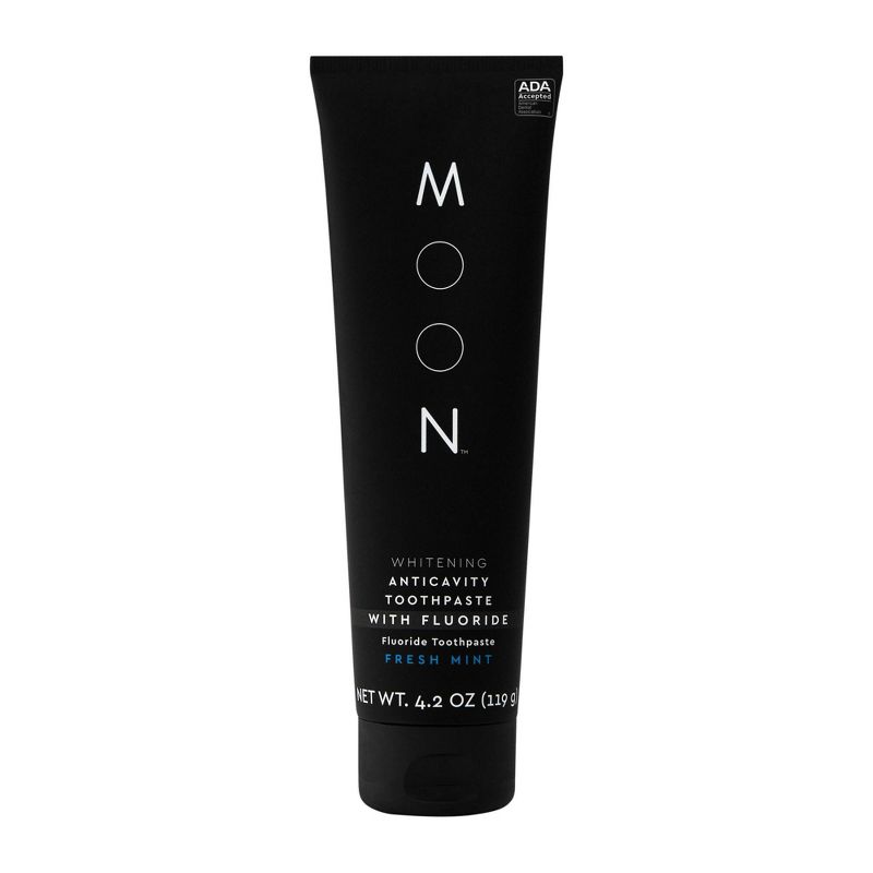 Moon Anti-cavity with Fluoride Whitening Fresh Mint Toothpaste Vegan Paraben + SLS Free Fresh Mint - 4.2oz