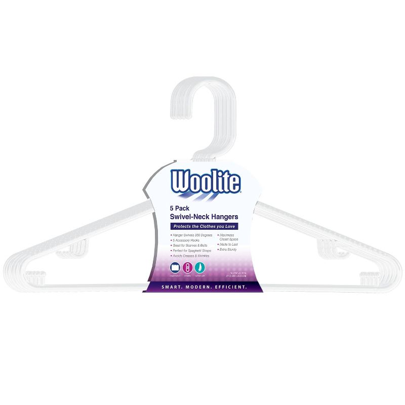 Woolite 5pk Swivel Neck Hangers White