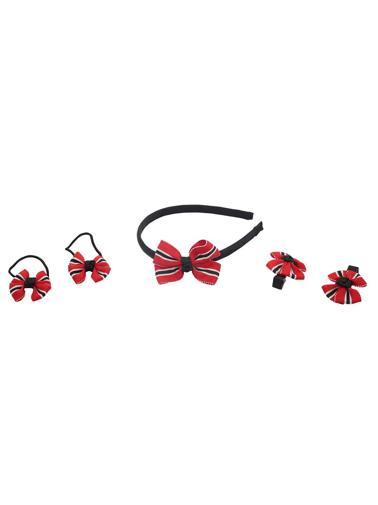 Baby Moo Patterned Red and Black Headband Set