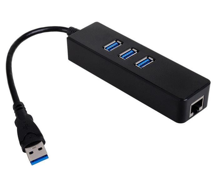 3 Port USB 3.0 HUB to RJ45 1000Mbps Gigabit Ethernet LAN Wired Adapter