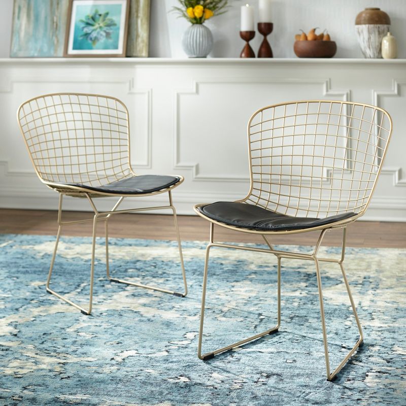 Set of 2 Newton Wire Chairs Gold - Buylateral