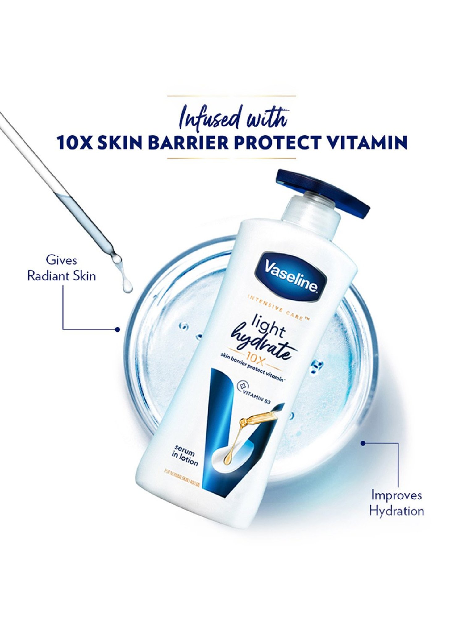 Vaseline Intensive Care Light Hydrate Serum In Lotion - 400 ml