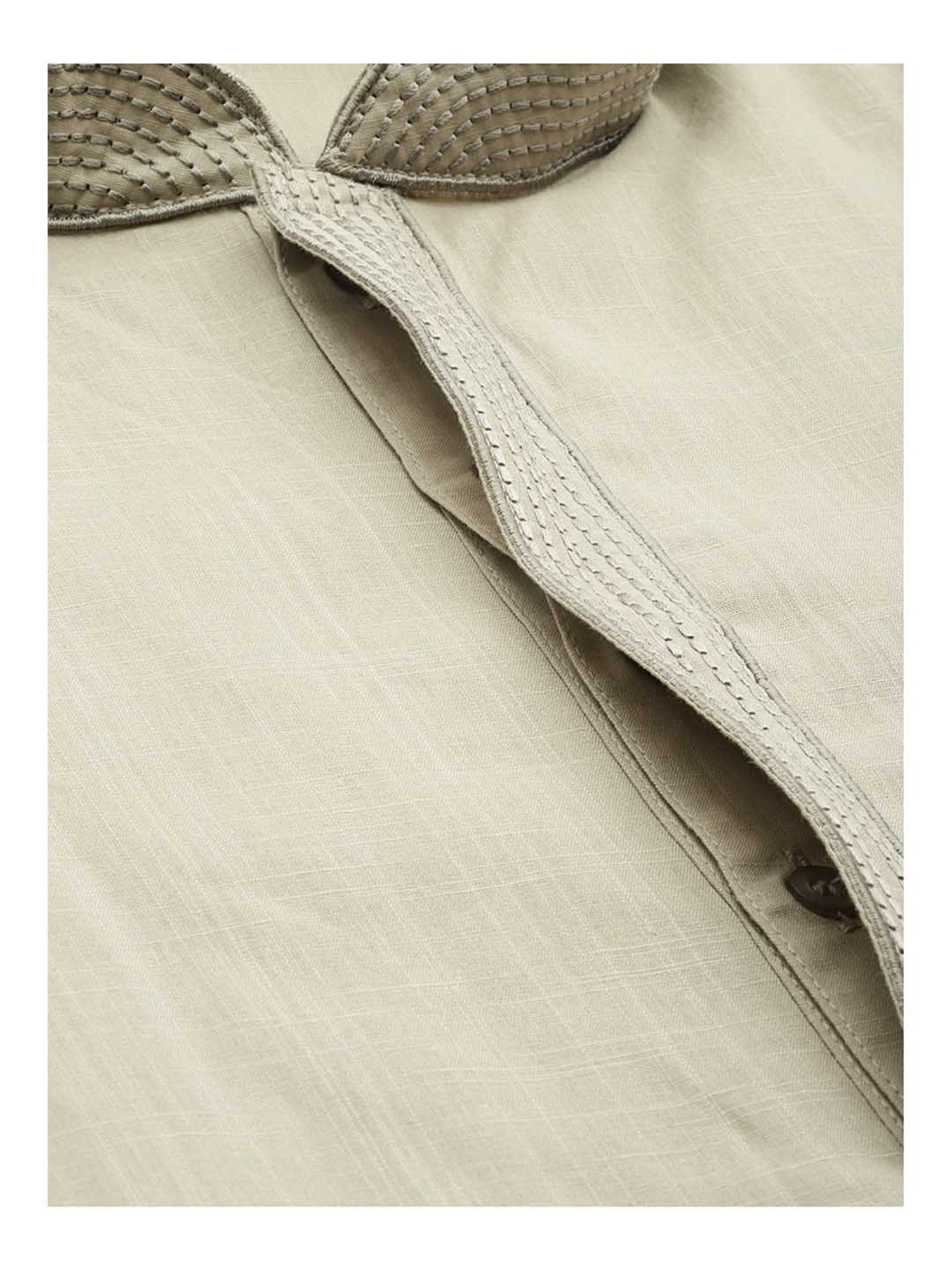 Manthan Light Grey Regular Fit Solid Kurta