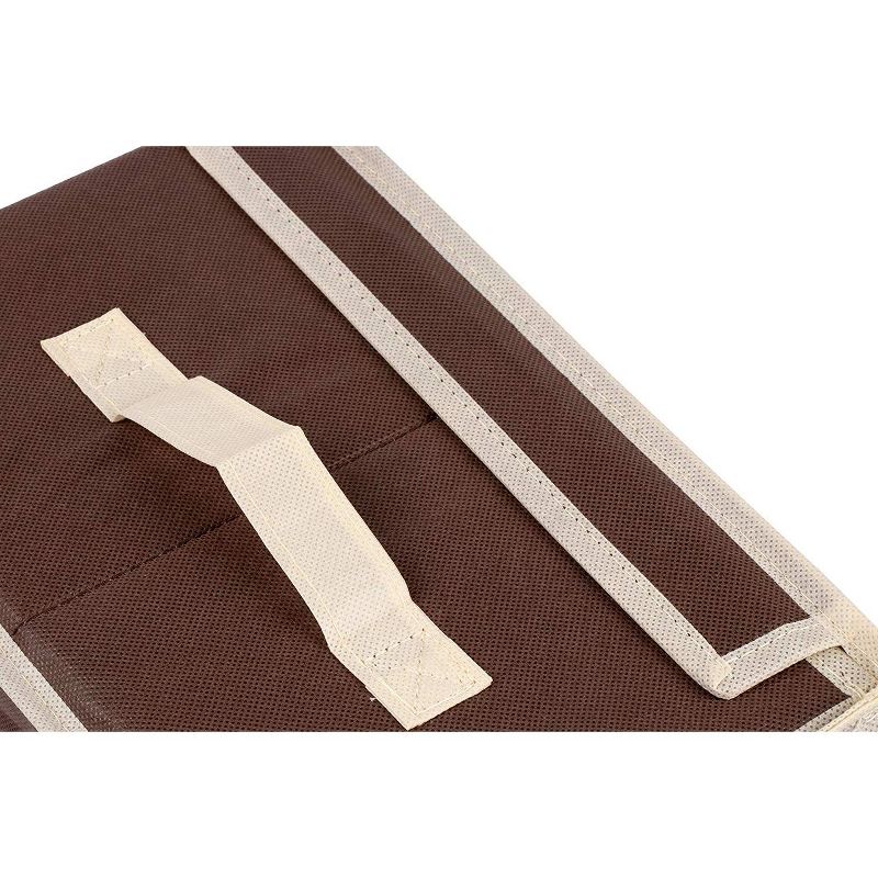 Juvale 3 Pack Collapsible Fabric Storage Bins Cubes, Decorative Foldable Boxes with Window & Lid - Brown, Large, 12 x 12 x 6.5 Inches