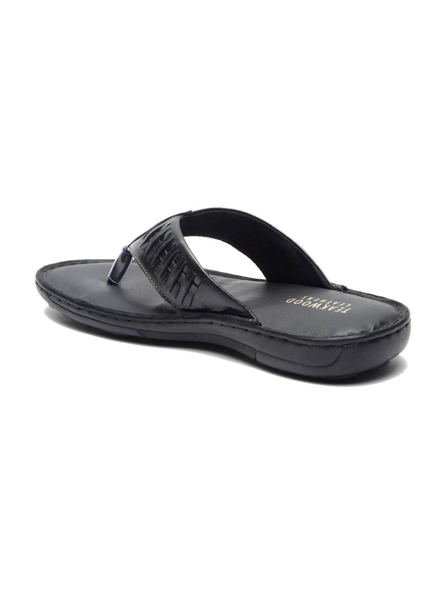 Teakwood Leathers Men's Black Thong Sandals