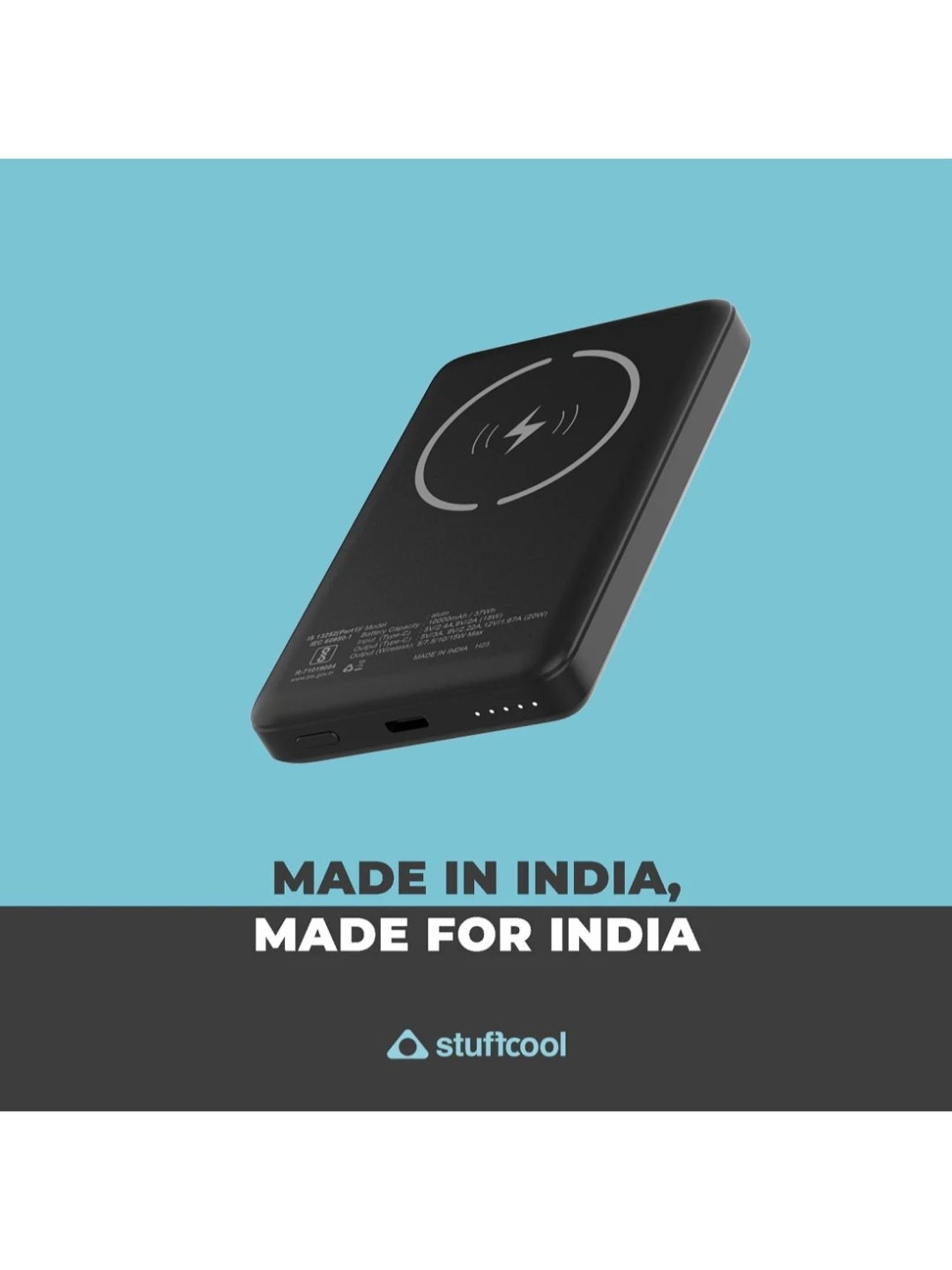 Stuffcool Alum 10000mAh Magnetic Wireless Powerbank (Silver)