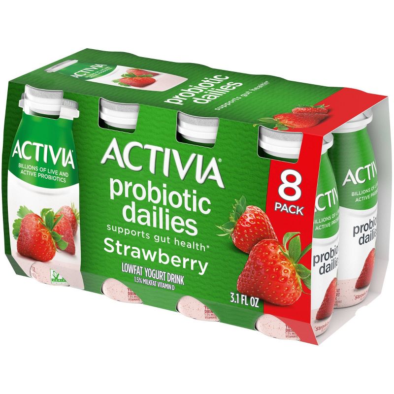 Activia Dailies Probiotic Strawberry Yogurt Drink - 8pk/3.1 fl oz Bottles