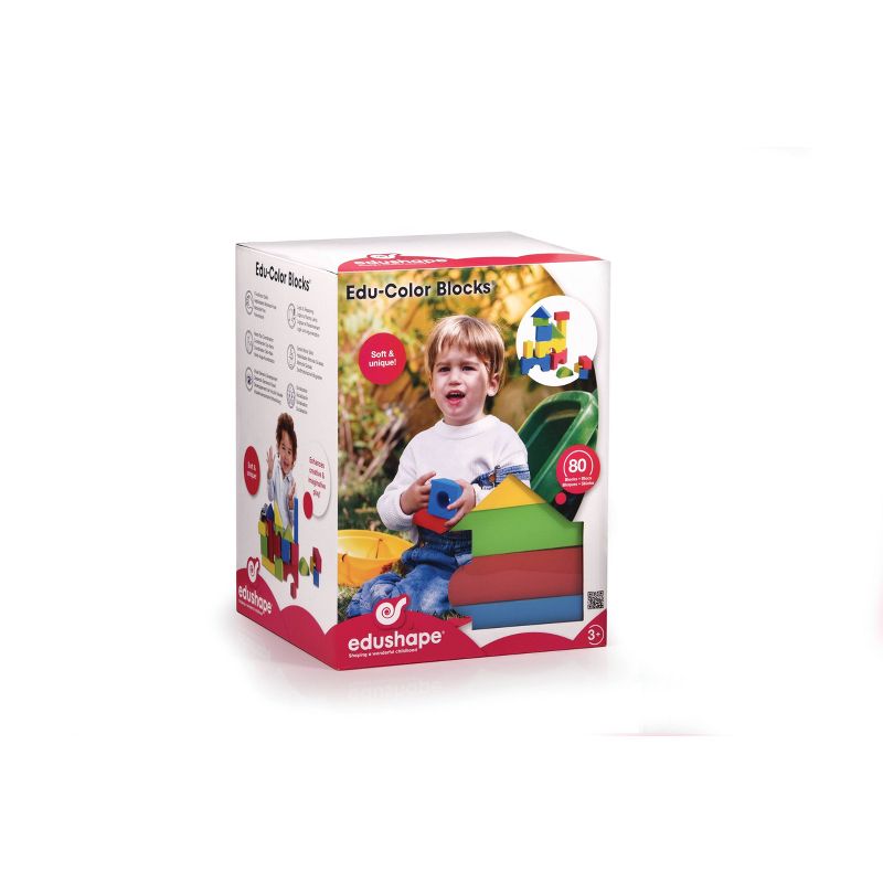 Edushape Edu-Color - 80 pc Firm  Foam Blocks