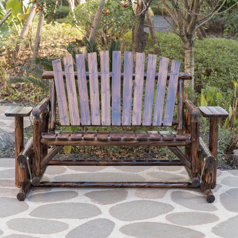 Wood Outdoor Bench in Natural Brown-Pemberly Row