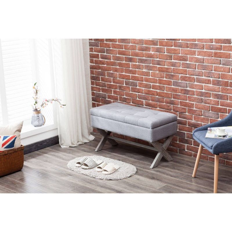 Angelina Storage Bench Gray - Boraam