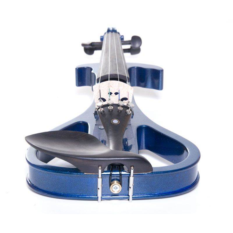 Cecilio 4/4CEVN-4BL 4/4 Full Size Electric Silent Solidwood Violin w/ Ebony Fittings in Style 4 - Metallic Blue