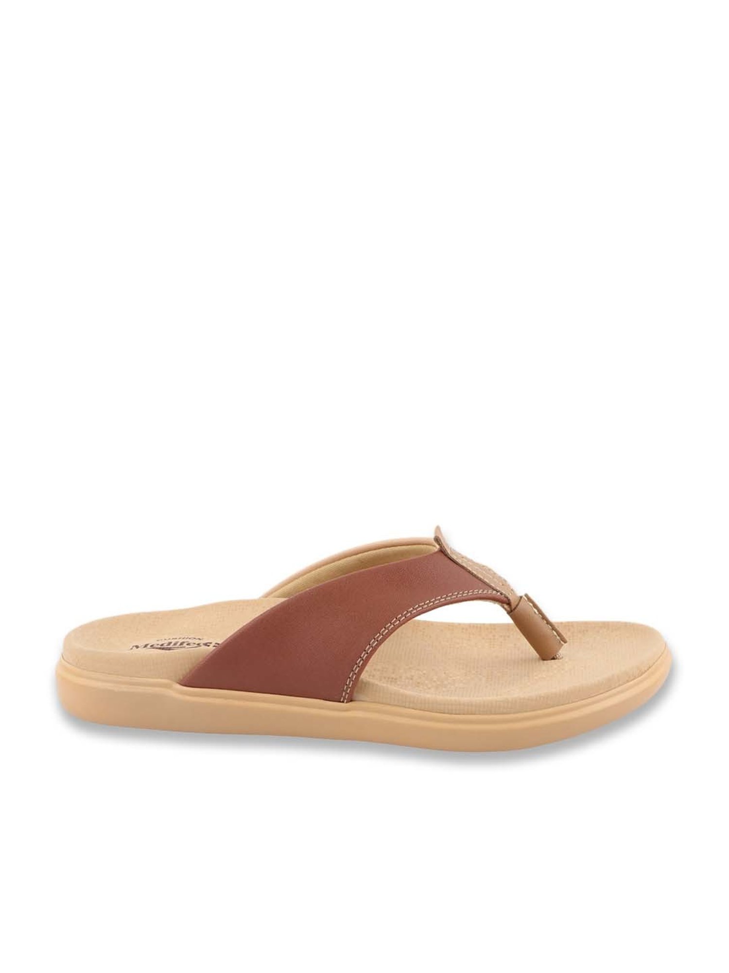 MediFeet Women's Tan Thong Sandals