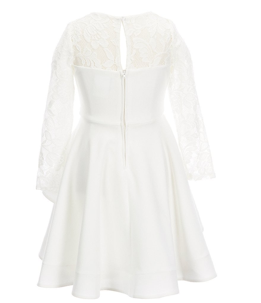 Us Angels Big Girls 6-14 Cap-Sleeve Lace Beaded Mesh Communion Dress