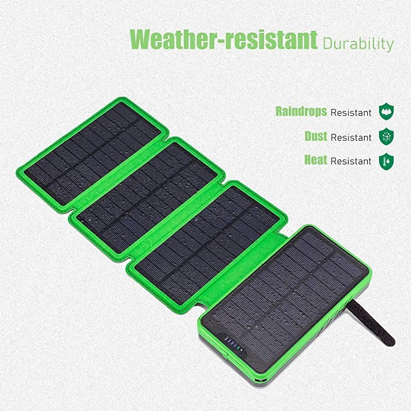 Solar Power Bank,  Camping Phone Charger 25000mAh Dual Output, External Battery Pack for iPhone, Samsung Galaxy, Android Phone and More &hellip;