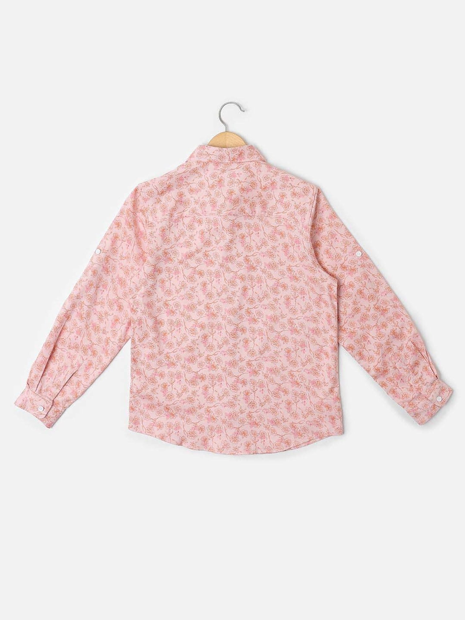 Allen Solly Kids Pink Printed Full Sleeves Shirt