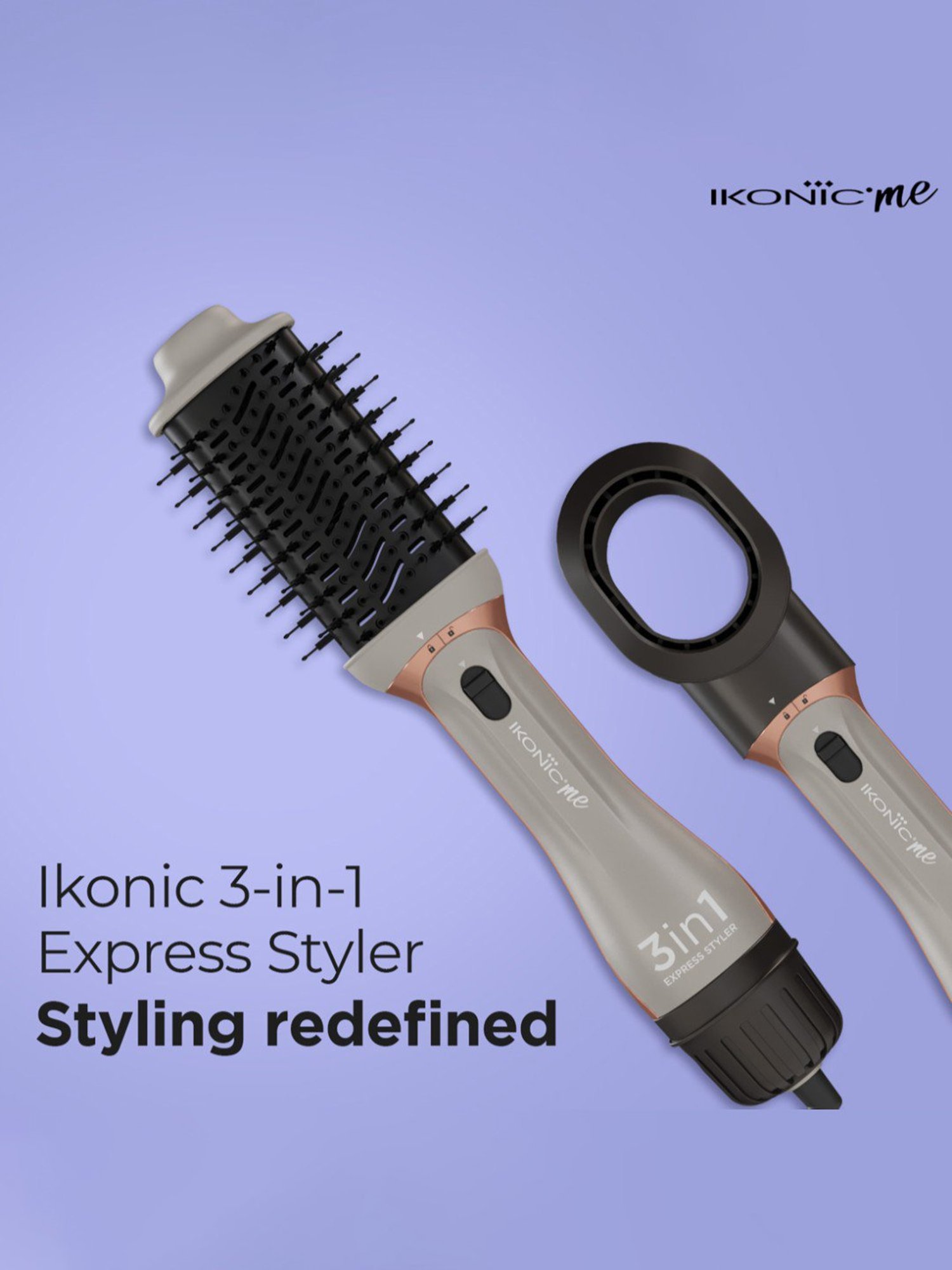 Ikonic Me 3 In 1 Express Styler - Grey & Black