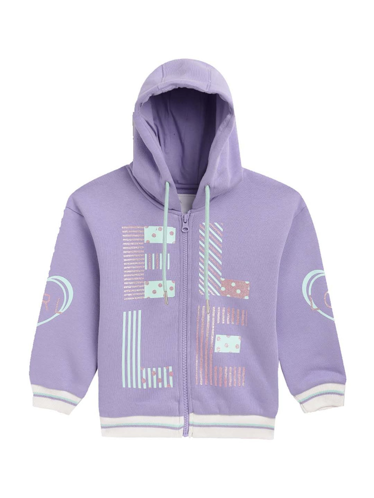 Elle Kids Purple Regular Fit Hoodie