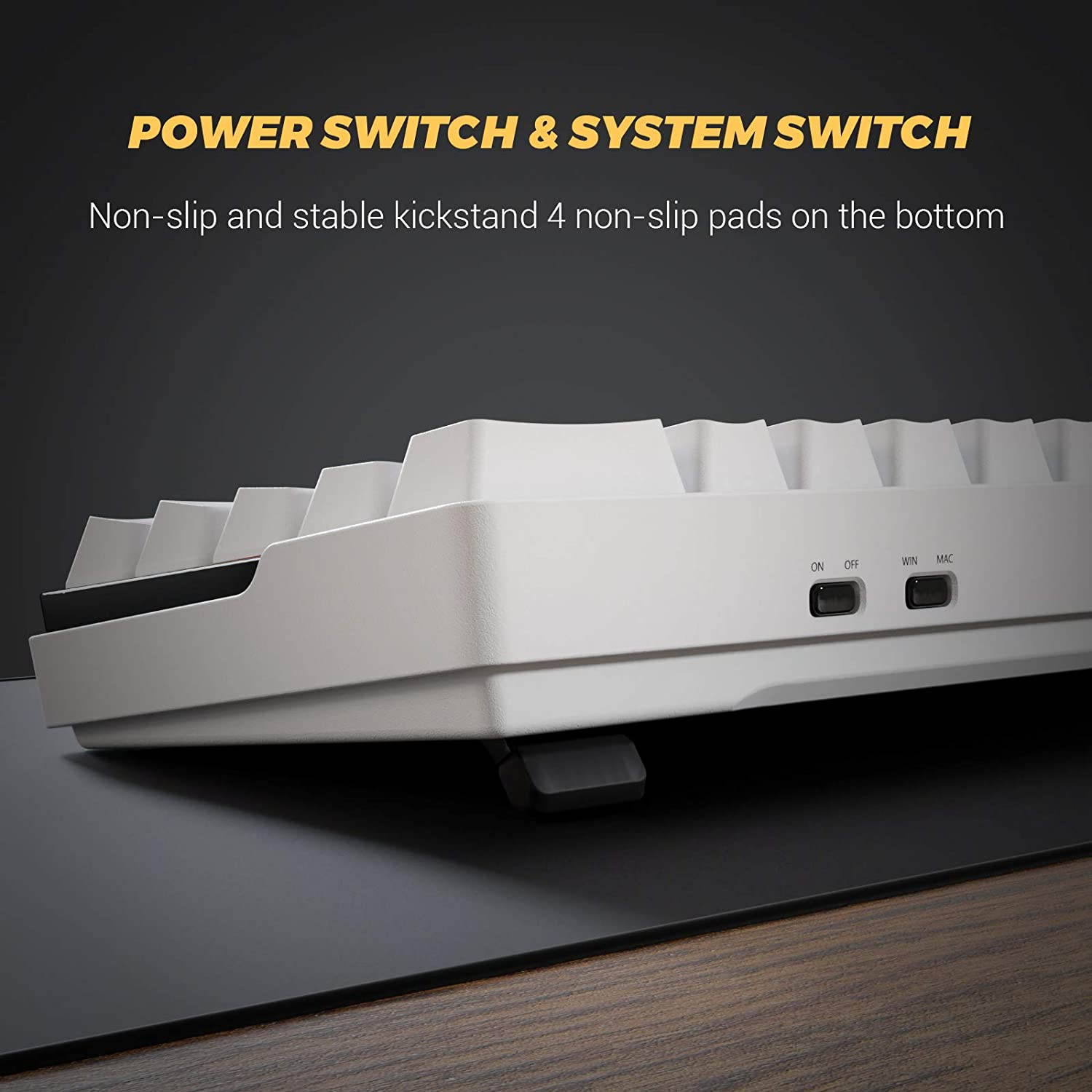 KEMOVE 61 Snowfox Bluetooth 5.1 Wireless/Wired 60% RGB Mechanical Gaming Keyboard - Hot Swappable with Mechanical Switches, PBT Keycap, Full Keys Programmable for Win/Mac -White (Gateron Brown Switch)