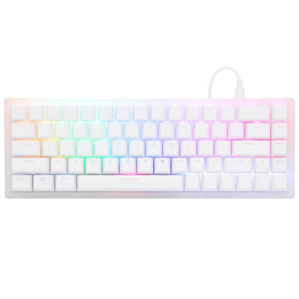 Zeeyoo 65% 68 Key Custom Mechanical Keyboard PCB CASE hot swappable Switch Support Lighting Effects with RGB Switch led (Zeeyoo 68 Gateron Yellow Switch x1)