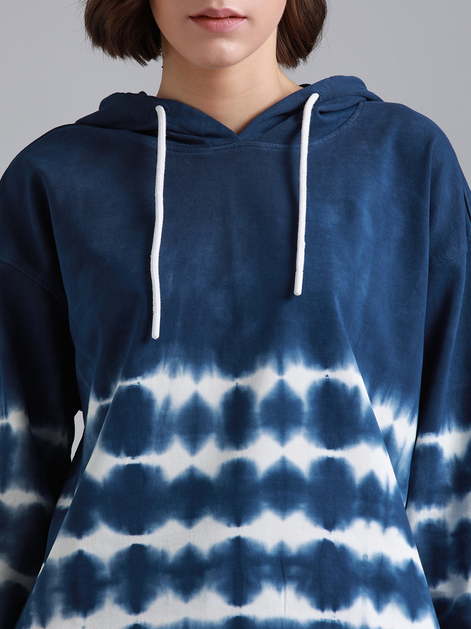High Star Blue & White Cotton Tie- Dye Co-Ord Set